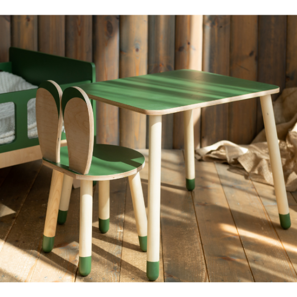 Table et Chaise Lapin en Bois