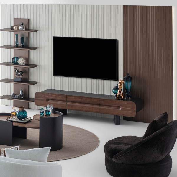 Arc (Walnut) | Tv Ünitesi & Duvar Paneli