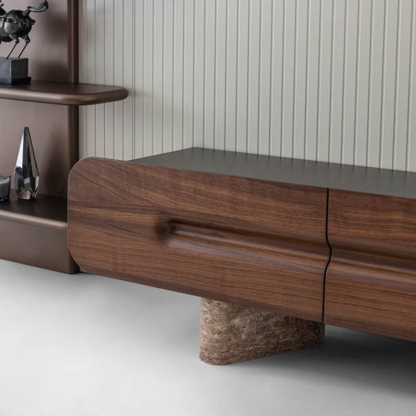Arc Walnut | TV Unit & Wall Panel